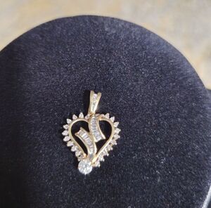 Solid 10 Carat Yellow Gold Pendant With Lab Grown Diamonds Throughout